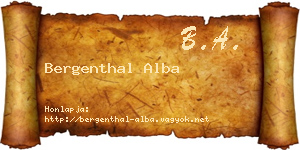 Bergenthal Alba névjegykártya
